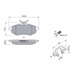 Set di pastiglie freno BOSCH 0 986 494 262, anteriore - Vista aggiuntiva 8