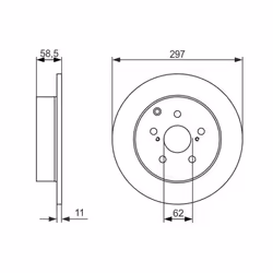 Disco freno BOSCH 0 986 479 574 posteriore, pieno, 1 Pezzo - Vista aggiuntiva 7