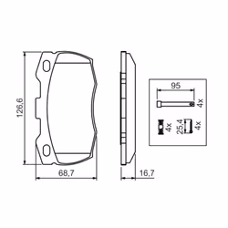 Set di pastiglie freno BOSCH 0 986 494 291, posteriore - Vista aggiuntiva 8