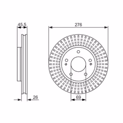 Disco freno BOSCH 0 986 479 604 anteriore, ventilato, 1 Pezzo - Vista aggiuntiva 7