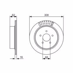 Disco freno BOSCH 0 986 479 606 posteriore, ventilato, 1 Pezzo - Vista aggiuntiva 7