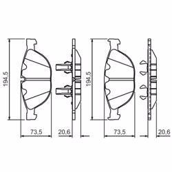 Set di pastiglie freno BOSCH 0 986 494 349, anteriore - Vista aggiuntiva 8