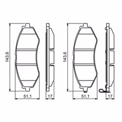 Set di pastiglie freno BOSCH 0 986 494 343, anteriore - Vista aggiuntiva 6