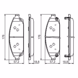 Set di pastiglie freno BOSCH 0 986 494 370, anteriore - Vista aggiuntiva 4