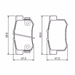 Set di pastiglie freno BOSCH 0 986 494 358, posteriore - Vista aggiuntiva 9