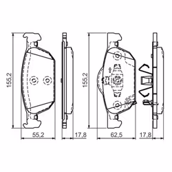 Set di pastiglie freno BOSCH 0 986 494 383, anteriore - Vista aggiuntiva 7