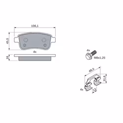 Set di pastiglie freno BOSCH 0 986 494 384, posteriore - Vista aggiuntiva 7