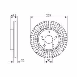 Disco freno BOSCH 0 986 479 663 anteriore, ventilato, 1 Pezzo