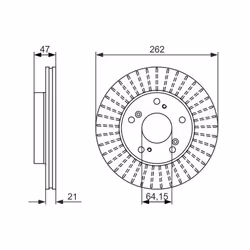 Disco freno BOSCH 0 986 479 687 anteriore, ventilato, 1 Pezzo - Vista aggiuntiva 7