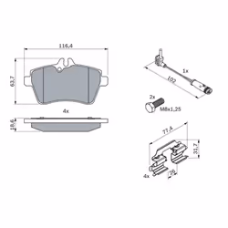Set di pastiglie freno BOSCH 0 986 494 290, anteriore - Vista aggiuntiva 5