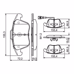 Set di pastiglie freno BOSCH 0 986 494 372, anteriore - Vista aggiuntiva 8