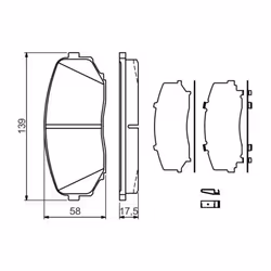 Set di pastiglie freno BOSCH 0 986 494 375, anteriore - Vista aggiuntiva 5