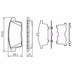 Set di pastiglie freno BOSCH 0 986 494 376, posteriore - Vista aggiuntiva 8
