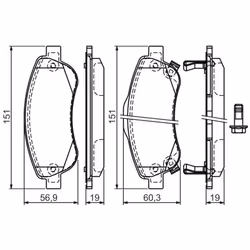 Set di pastiglie freno BOSCH 0 986 494 379, anteriore - Vista aggiuntiva 6