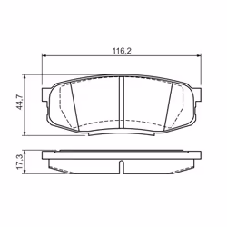 Set di pastiglie freno BOSCH 0 986 494 380, posteriore - Vista aggiuntiva 8