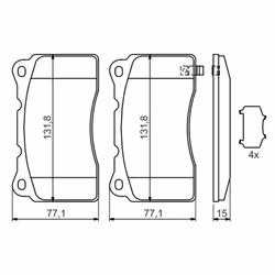 Set di pastiglie freno BOSCH 0 986 494 395, anteriore - Vista aggiuntiva 6