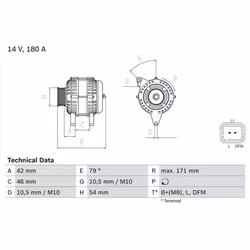 Alternatore, generatore BOSCH 0 986 080 660 - Vista aggiuntiva 4