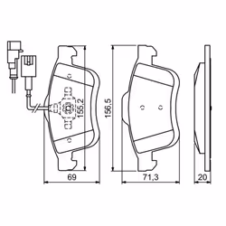 Set di pastiglie freno BOSCH 0 986 494 453, anteriore