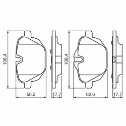 Set di pastiglie freno BOSCH 0 986 494 432, posteriore - Vista aggiuntiva 6