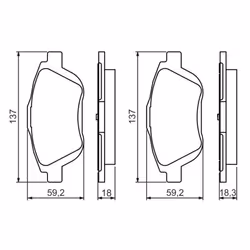 Set di pastiglie freno BOSCH 0 986 494 438, anteriore - Vista aggiuntiva 6