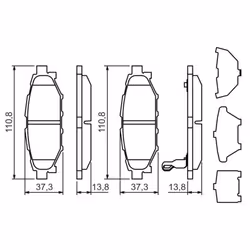 Set di pastiglie freno BOSCH 0 986 494 444, posteriore - Vista aggiuntiva 8