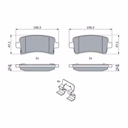 Set di pastiglie freno BOSCH 0 986 424 124, posteriore - Vista aggiuntiva 8