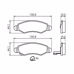 Set di pastiglie freno BOSCH 0 986 494 458, anteriore - Vista aggiuntiva 6