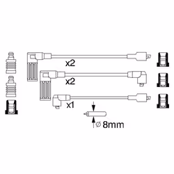Set di cavi d'accensione BOSCH 0 986 356 846 - Vista aggiuntiva 6