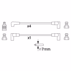 Set di cavi d'accensione BOSCH 0 986 356 852 - Vista aggiuntiva 5