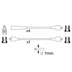 Set di cavi d'accensione BOSCH 0 986 357 117 - Vista aggiuntiva 6