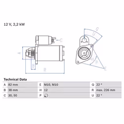 Angolo calettamento [gradi]: 22. Condizione: Ristrutturato. Dimensioni filettatura: M10. Dimensioni filettatura 1: M10x1,5. F ...
