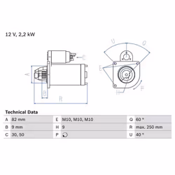 Motorino di avviamento BOSCH 0 986 024 390