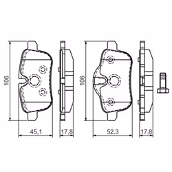 Set di pastiglie freno BOSCH 0 986 494 450, posteriore - Vista aggiuntiva 7