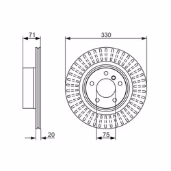 Disco freno BOSCH 0 986 479 727 posteriore, ventilato, altamente carbonizzato, 1 Pezzo - Vista aggiuntiva 7