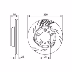 Disco freno BOSCH 0 986 479 733 posteriore, ventilato, fessura, altamente carbonizzato, 1 Pezzo - Vista aggiuntiva 7