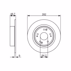 Disco freno BOSCH 0 986 479 738 posteriore, pieno, 1 Pezzo - Vista aggiuntiva 5