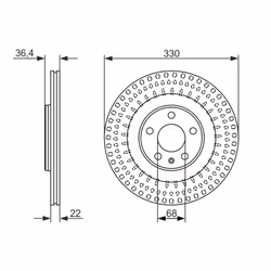 Disco freno BOSCH 0 986 479 750 posteriore, ventilato, altamente carbonizzato, 1 Pezzo - Vista aggiuntiva 5
