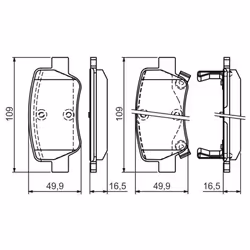 Set di pastiglie freno BOSCH 0 986 494 403, posteriore - Vista aggiuntiva 6