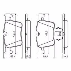 Set di pastiglie freno BOSCH 0 986 494 487, anteriore - Vista aggiuntiva 8