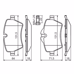 Set di pastiglie freno BOSCH 0 986 494 489, anteriore