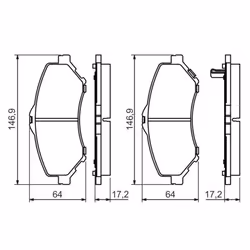 Set di pastiglie freno BOSCH 0 986 494 493, anteriore - Vista aggiuntiva 7