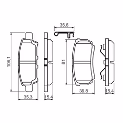 Set di pastiglie freno BOSCH 0 986 494 502, posteriore - Vista aggiuntiva 6