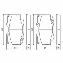 Set di pastiglie freno BOSCH 0 986 494 497, anteriore - Vista aggiuntiva 4