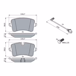 Set di pastiglie freno BOSCH 0 986 494 488, posteriore - Vista aggiuntiva 7