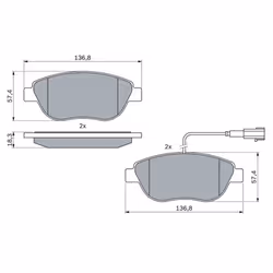 Set di pastiglie freno BOSCH 0 986 494 464, anteriore - Vista aggiuntiva 4
