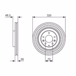 Disco freno BOSCH 0 986 479 795 anteriore, ventilato, 1 Pezzo - Vista aggiuntiva 3
