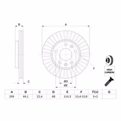 Disco freno BOSCH 0 986 479 779 anteriore, ventilato, altamente carbonizzato, 1 Pezzo - Vista aggiuntiva 6