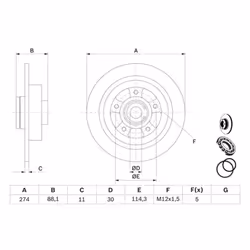 Disco freno BOSCH 0 986 479 009 posteriore, pieno, 1 Pezzo - Vista aggiuntiva 5