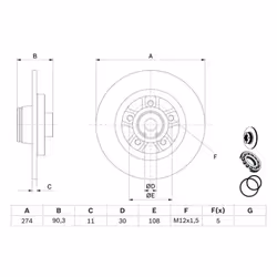 Disco freno BOSCH 0 986 479 015 posteriore, pieno, 1 Pezzo - Vista aggiuntiva 7