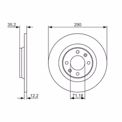 Disco freno BOSCH 0 986 479 118 posteriore, pieno, altamente carbonizzato, 1 Pezzo - Vista aggiuntiva 7